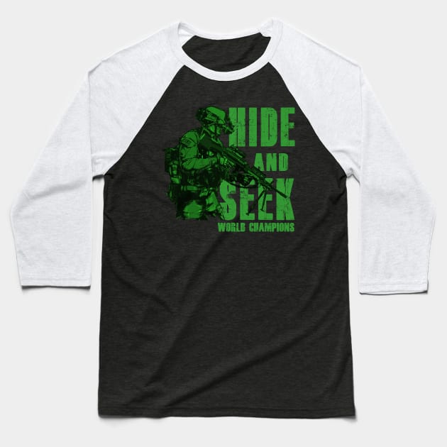 Hide and Seek World Champion Baseball T-Shirt by 461VeteranClothingCo